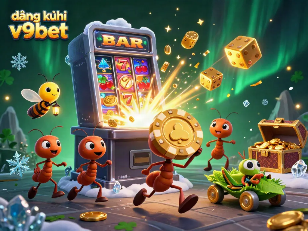 Join the fun with our dynamic illustration showcasing đăng ký v9bet through a lively heist scene with cartoon characters.