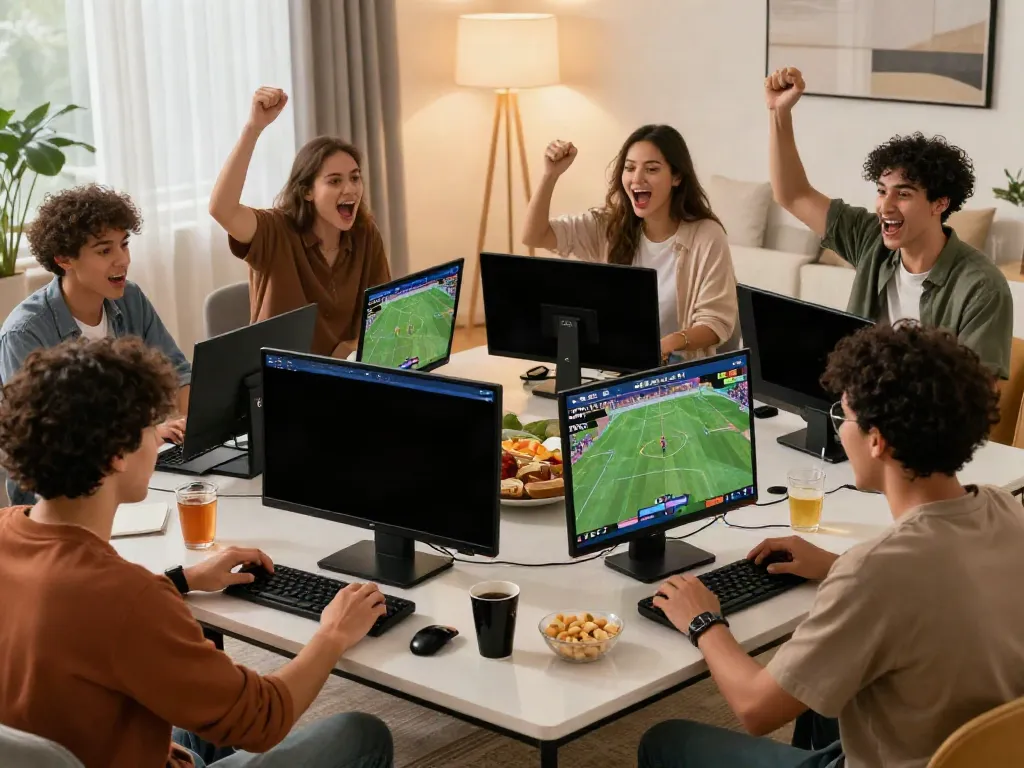 Community engaging in online betting with ZBET at home, showcasing excitement and entertainment.