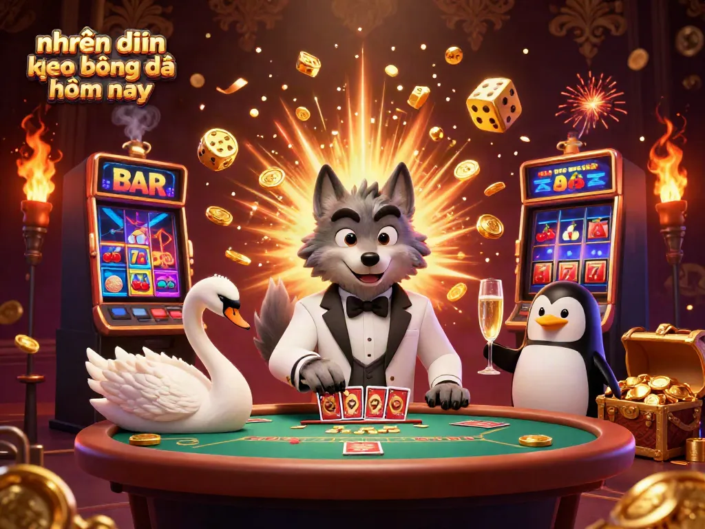 Experience exquisite nhận định kèo bóng đá hôm nay with vibrant casino elements and animated characters.
