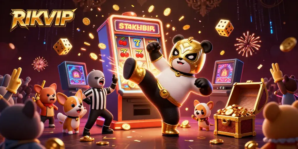 Experience thrilling gameplay at RIKVIP with a vibrant casino scene filled with action and excitement.