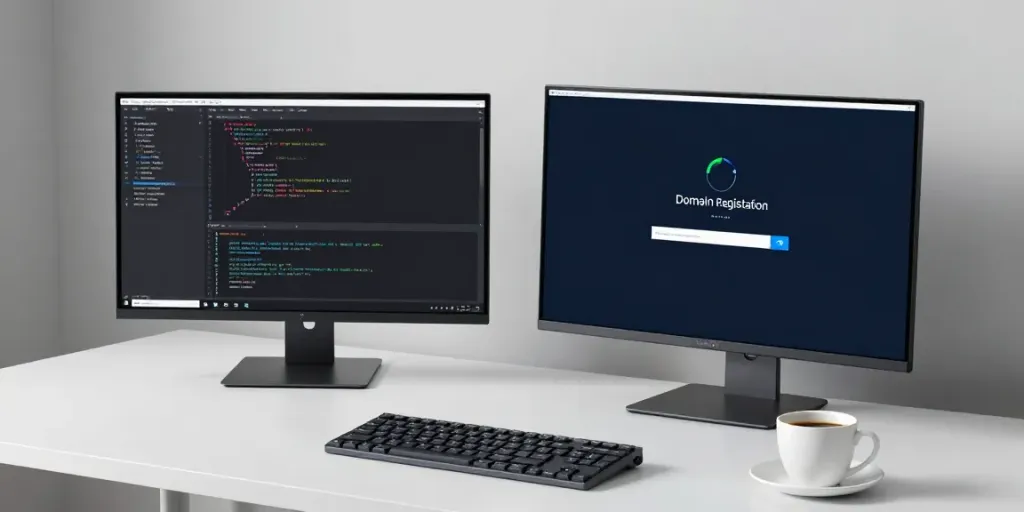 UK domain renewal prices displayed on sophisticated software interface, highlighting cloud computing and digital solutions.
