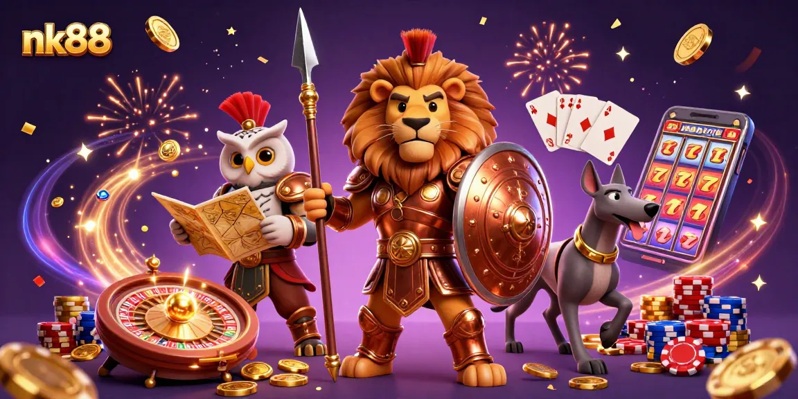 Experience thrilling gameplay with nk88 casino scene featuring colorful gaming elements and vibrant characters.