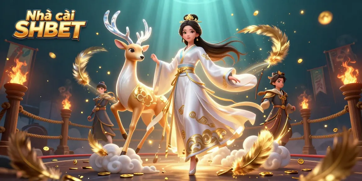 Engage with thrilling gaming at Nhà cái SHBET, illustrated with vibrant Asian motifs and casino elements.