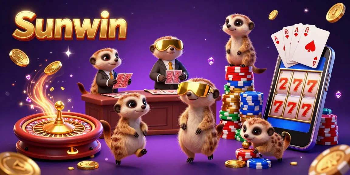 Experience the thrill of Sunwin's immersive casino adventure with vibrant meerkat characters and dynamic gaming elements.