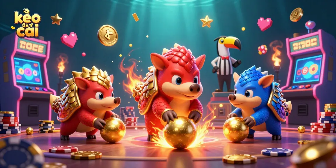 Engage with kèo nhà cái as colorful pangolins roll through casino elements, showcasing the excitement of gambling.
