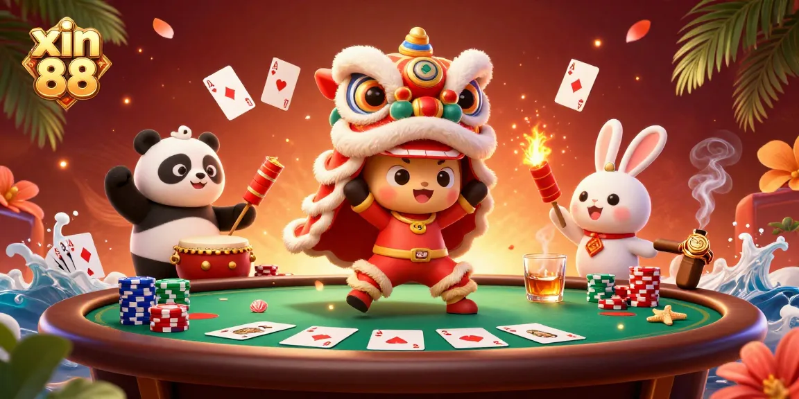 Experience the thrill of xin 88 with festive characters enjoying a lively casino atmosphere.