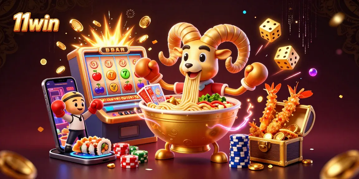 Experience the thrill of 11win with a festive 3D casino atmosphere, showcasing vibrant characters and action.