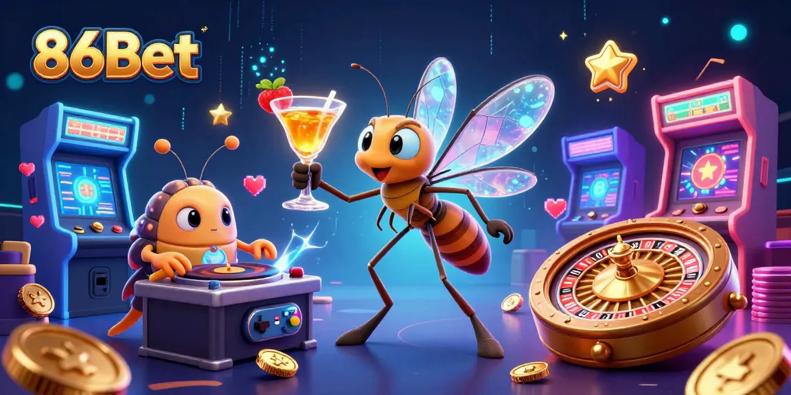 Experience winning thrills with 86Bet's vibrant casino world featuring unique characters.