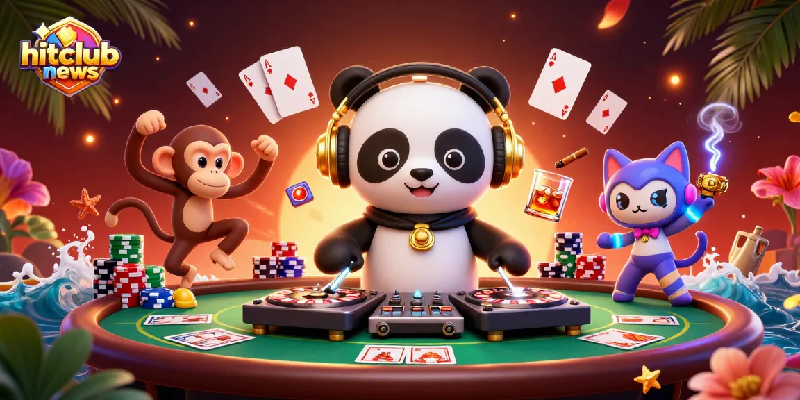 Experience thrilling games at hitclubnews with a vibrant 3D casino party featuring DJ panda, dancing monkey, and rave kitten.