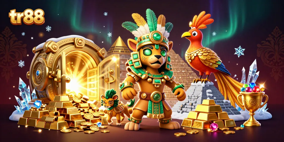 Experience the excitement of tr88 with dazzling gold treasures and vibrant casino elements.