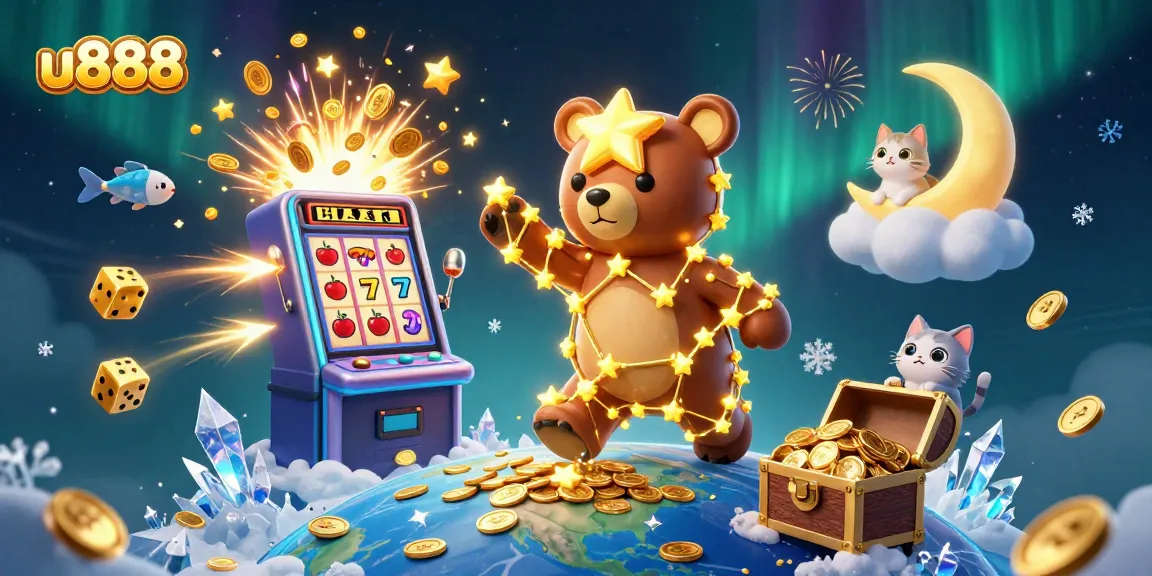 Experience u888's thrilling world of casino excitement with vibrant characters and dazzling elements.