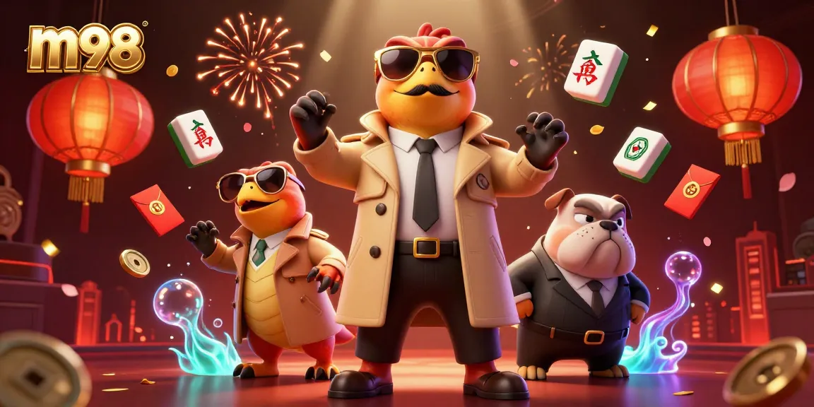 Engage with m98's vibrant casino scene featuring raptors in disguise trying to enter a VIP lounge.