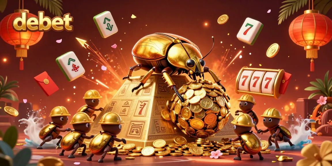 Experience debet gaming excitement with a golden beetle scene in an enchanting casino atmosphere.