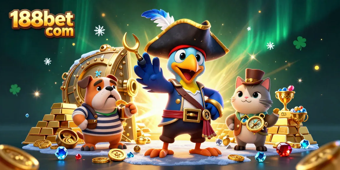 Experience thrilling gaming action at 188bet com with vibrant 3D pirates and treasure!