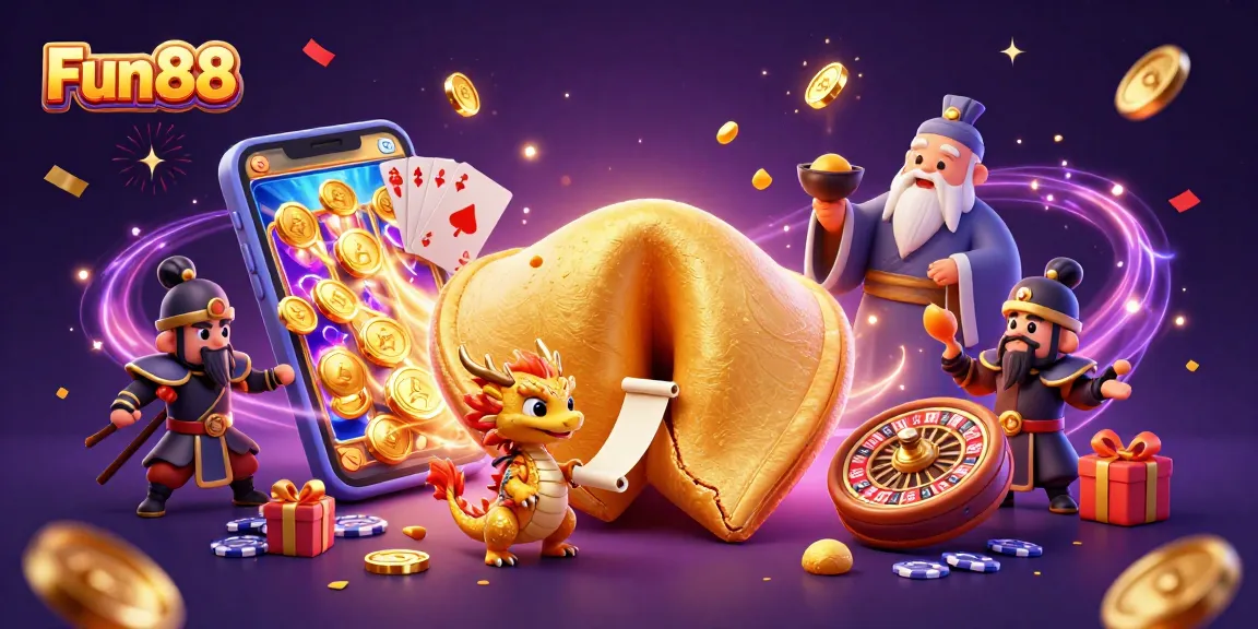 Immerse yourself in Fun88's colorful gaming world with a dazzling 3D casino scene.