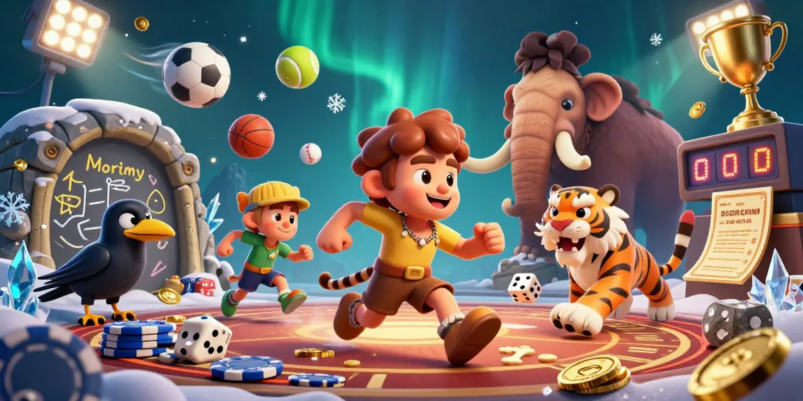 Experience the thrill of sunwin with caveman characters gambling in a prehistoric casino